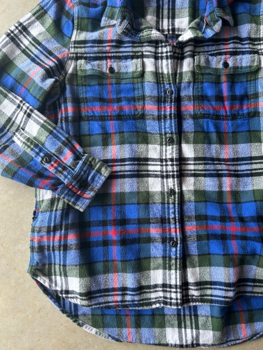Madewell Women’s Blue Green White Plaid Button-Down Shirt - Picture 2 of 6